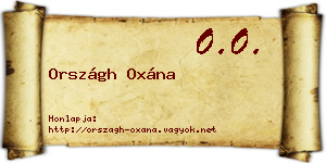 Országh Oxána névjegykártya